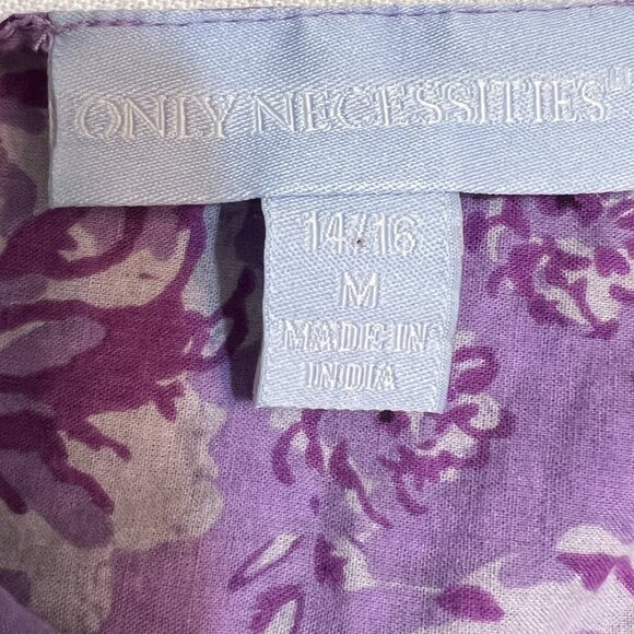 Only Necessities Women's Sleepwear Purple Floral Dress Sleeveless Size 14/16 - Picture 4 of 9